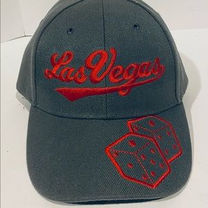 New Las Vegas Baseball Adjustable Hat Dice Embroidered Red Gray Koskash Headwear